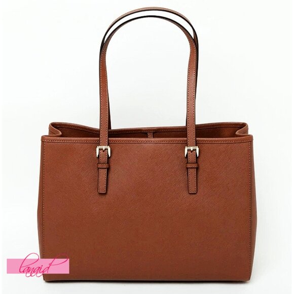 Michael Kors Jet Set Saffiano Leather Tote Bag Luggage Large Big Shoulder Purse - Picture 6 of 16